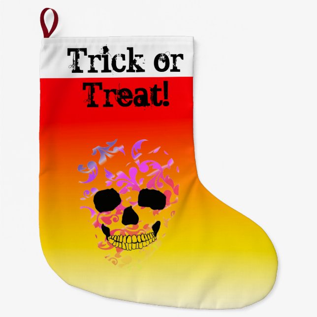 Trick oder Treat Halloween Bonbons Großer Weihnachtsstrumpf (Vorderseite)