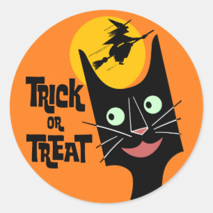 Trick oder Treat Halloween Cat Sticker