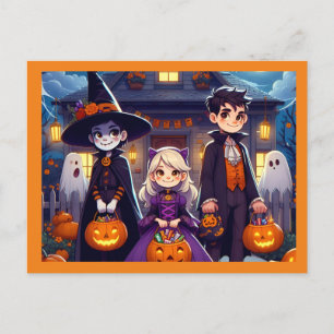 Trick oder Treat Halloween Children Postkarte