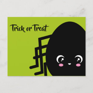 Trick oder Treat - Halloween - Eierspinne Einladungspostkarte