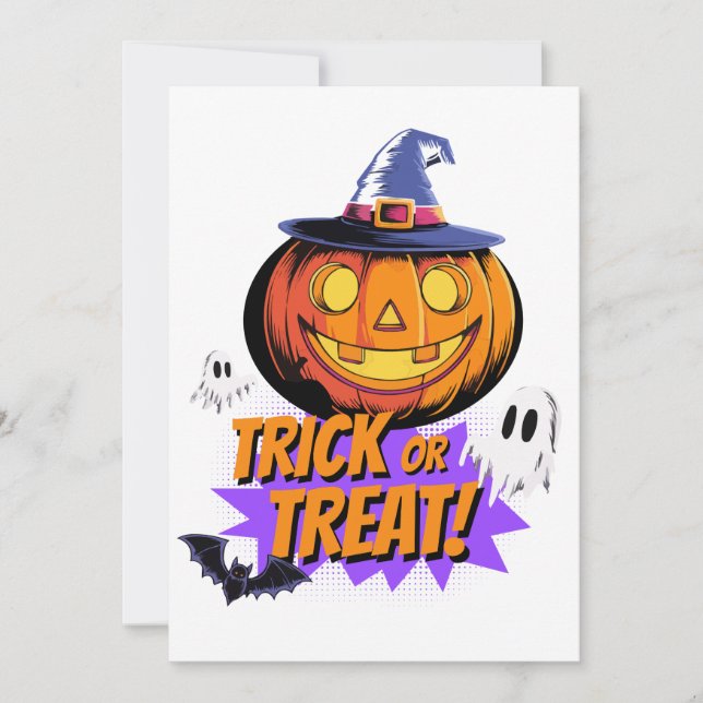 Trick oder Treat! Halloween Einladung (Vorderseite)