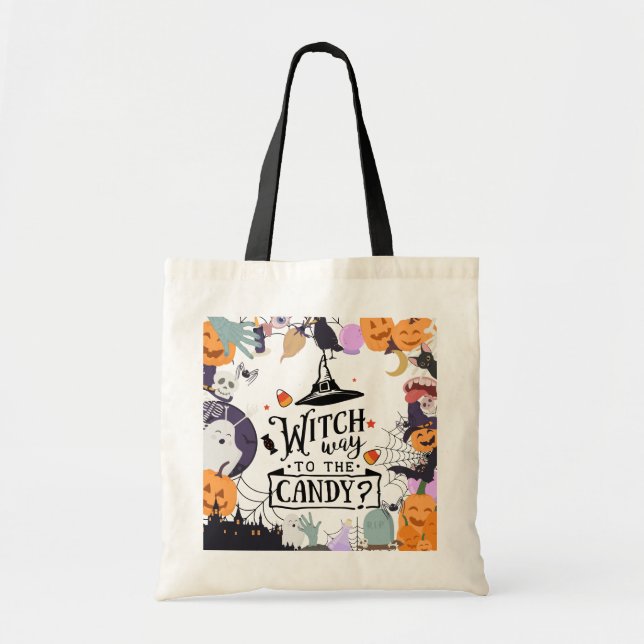 Trick oder Treat Halloween Feier Tote Tasche (Vorne)
