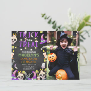 Trick oder Treat Halloween-Foto Einladung
