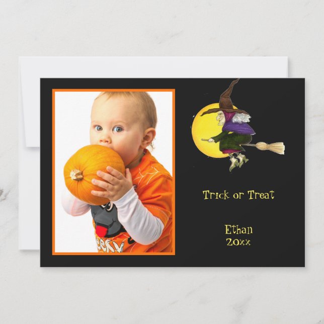 Trick oder Treat Halloween Foto Rahmen oder Karte (Vorderseite)