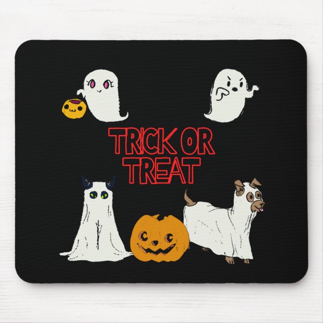 Trick oder Treat Halloween-Geister Mousepad (Vorne)