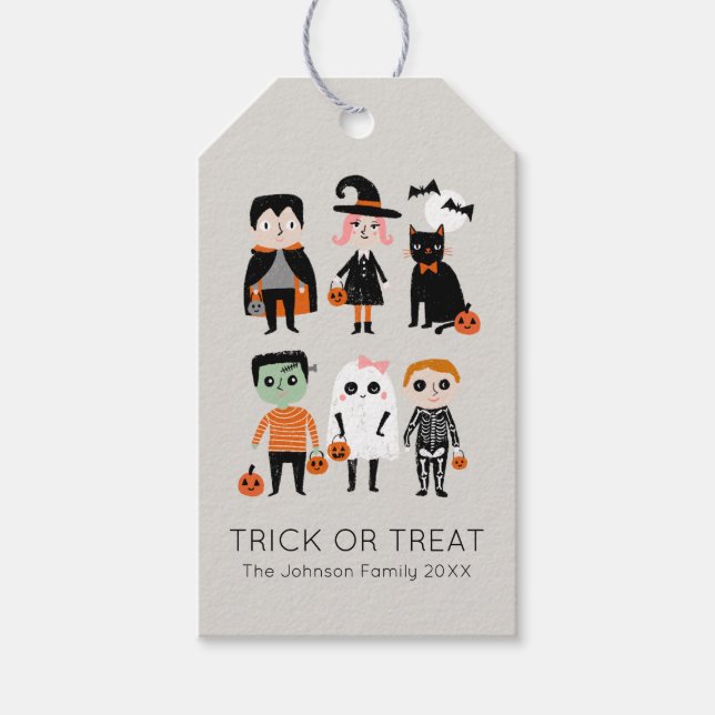 Trick oder Treat halloween Geschenkanhänger (Vorderseite)