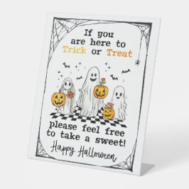 Trick oder Treat Halloween-Gespensterpflaster Sockelschild
