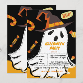 Trick oder Treat, Halloween Ghost, Bonboneinladung Einladung