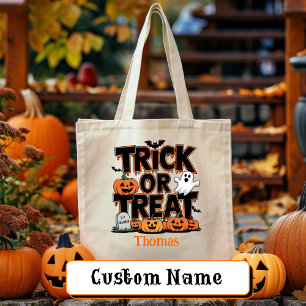Trick oder Treat Halloween Ghost Pumpkin personali Tragetasche