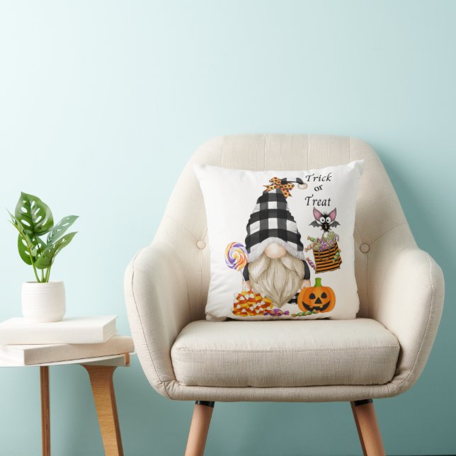 Trick oder Treat Halloween Gnome Kissen (Stuhl )