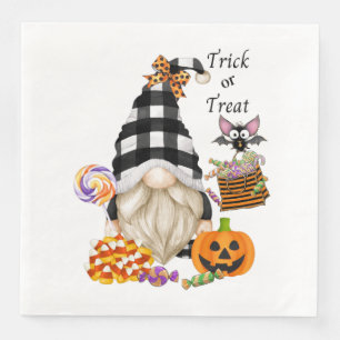 Trick oder Treat Halloween Gnome Serviette