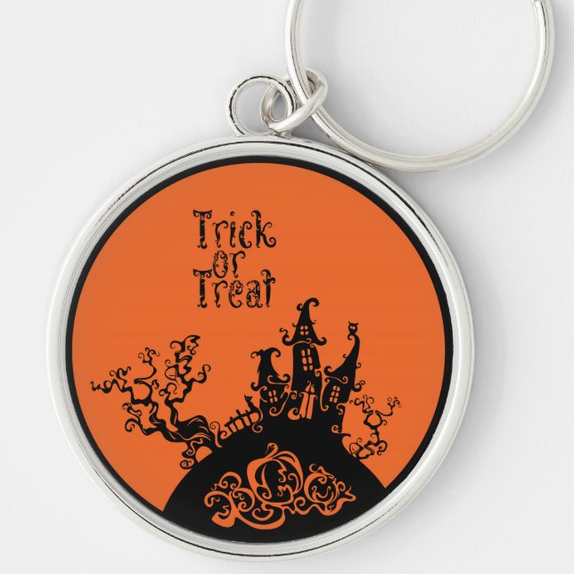 Trick oder Treat Halloween House Schlüsselanhänger (Vorne)