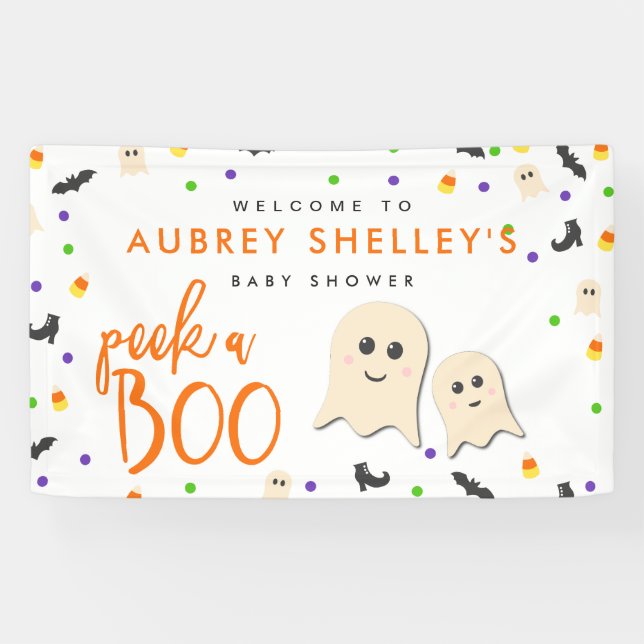Trick oder treat Halloween-Kinderdusche Banner (Horizontal)