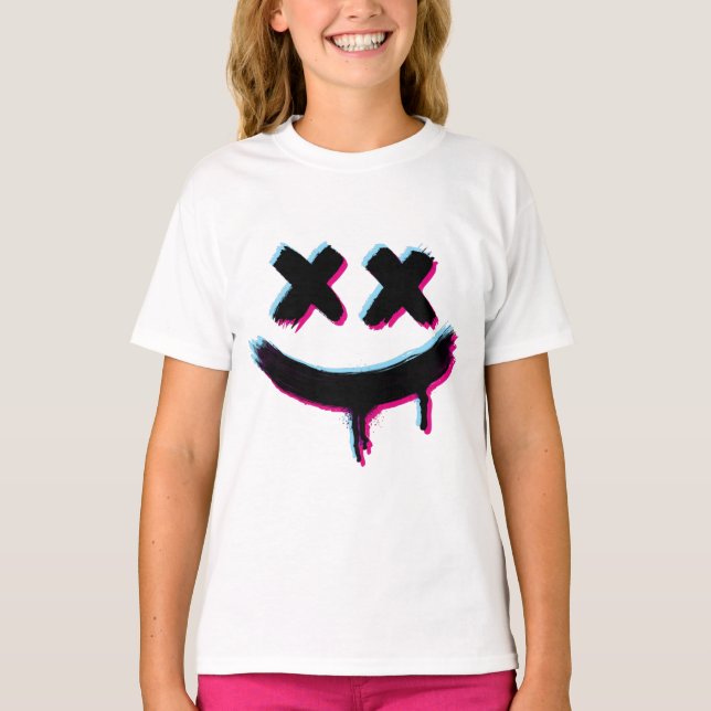 Trick oder Treat Halloween Lächeln Gesicht T-Shirt (Vorderseite)