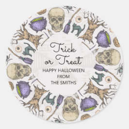 Trick oder Treat Halloween Leckerei Bag Sticker