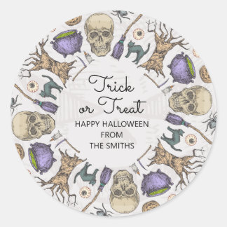 Trick oder Treat Halloween Leckerei Bag Sticker