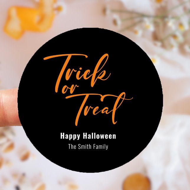 Trick oder Treat Halloween Leckerei Sticker (Trick or Treat Halloween Favor Treat Sticker)