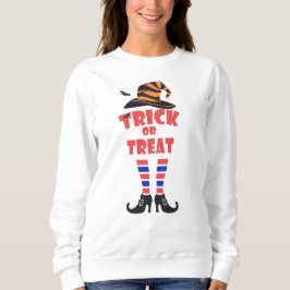 Trick oder Treat Halloween, Orange Text Hexenbrief Sweatshirt
