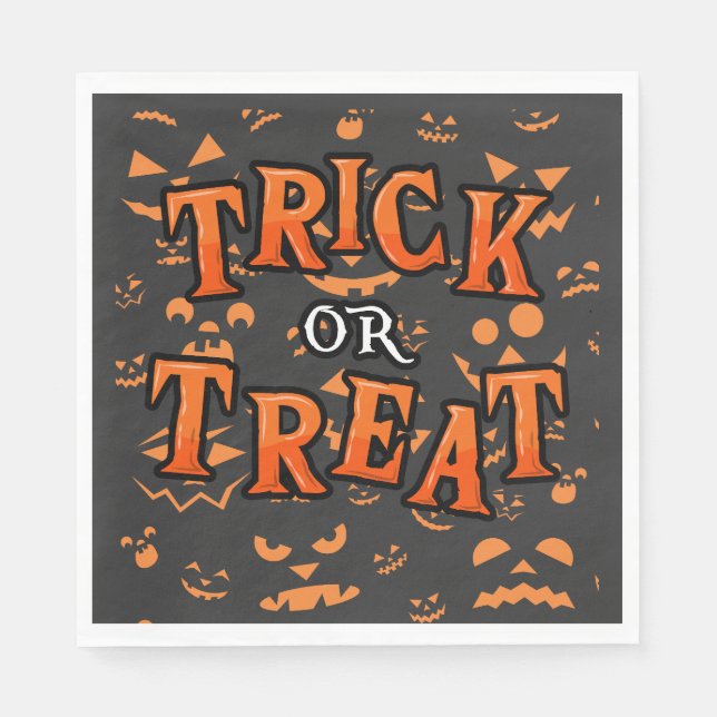 Trick oder Treat Halloween Paper Napkins Serviette (Vorderseite)
