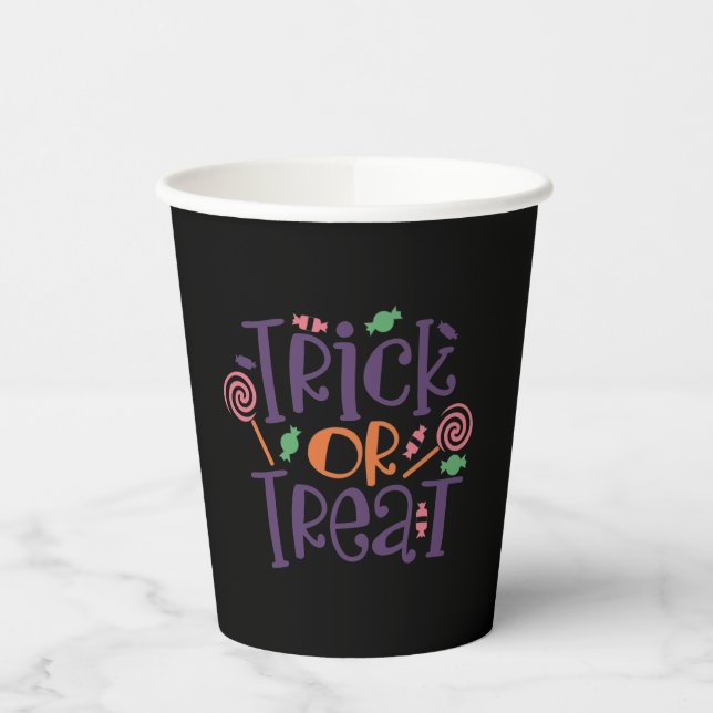 Trick oder Treat Halloween Pappbecher (Links)