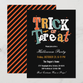 Trick oder Treat Halloween-Party Einladung