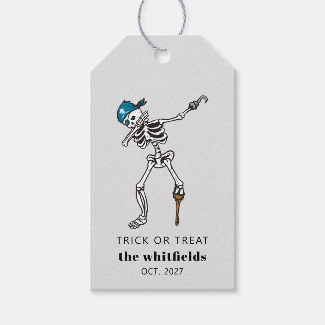 Trick oder Treat Halloween Pirate Geschenkanhänger (Vorderseite)