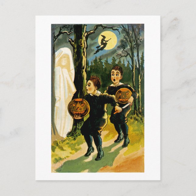 Trick oder Treat Halloween Postkarte (Vorderseite)