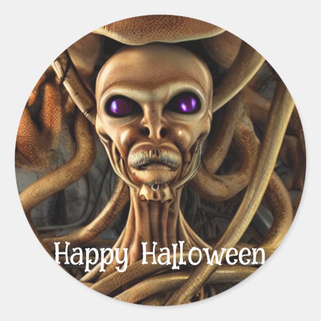 Trick oder Treat Halloween Runder Aufkleber (Vorderseite)