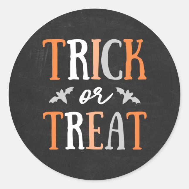 Trick oder Treat | Halloween Runder Aufkleber (Vorderseite)
