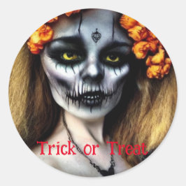 Trick oder Treat Halloween Runder Aufkleber