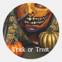 Trick oder Treat Halloween Runder Aufkleber