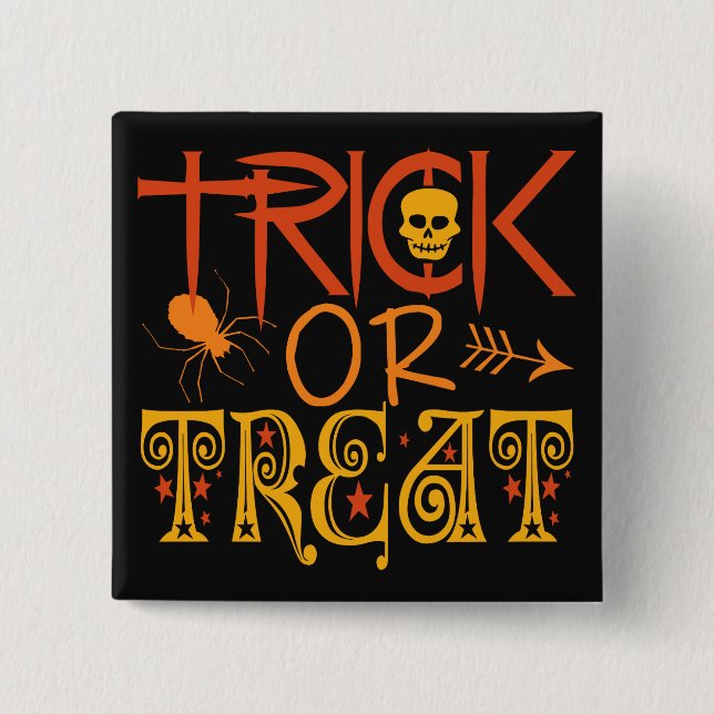 Trick- oder Treat-Halloween-Schaltflächen Button (Vorderseite)