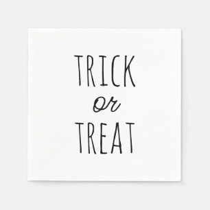 Trick oder Treat Halloween Schwarz-Weiß-Spooky Serviette
