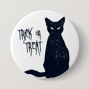 Trick oder Treat - Halloween-Silhouette der Schwar Button