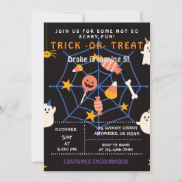 Trick oder Treat, Halloween Spinnen, Spooky Einlad Einladung