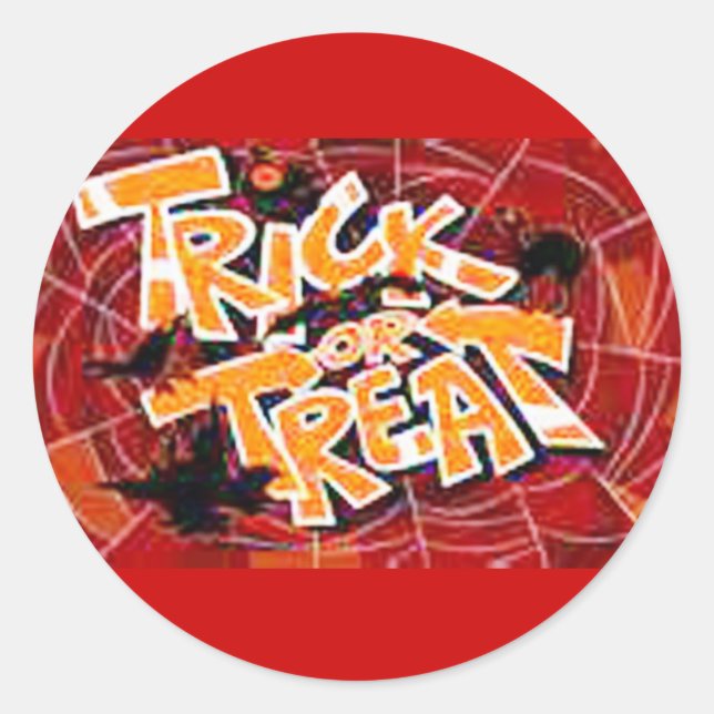 Trick oder Treat Halloween-Sticker Runder Aufkleber (Vorderseite)