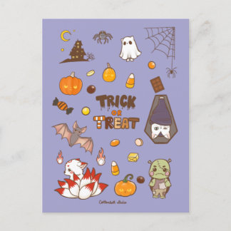 Trick oder Treat Halloween Thema Postkarte