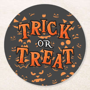 Trick oder Treat Halloween-Untersetzer Runder Pappuntersetzer