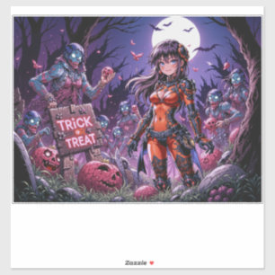 Trick oder Treat Halloween Zombies geben das Gehir Aufkleber