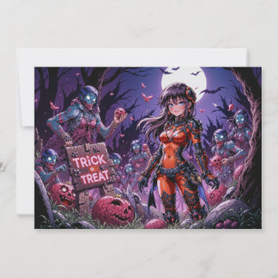 Trick oder Treat Halloween Zombies geben das Gehir Einladung