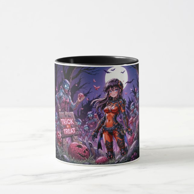 Trick oder Treat Halloween Zombies geben das Gehir Tasse (Zentrum)