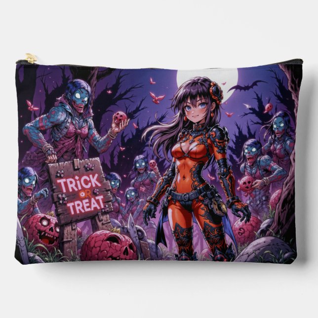 Trick oder Treat Halloween Zombies geben das Gehir Zubehörtasche (Vorderseite)