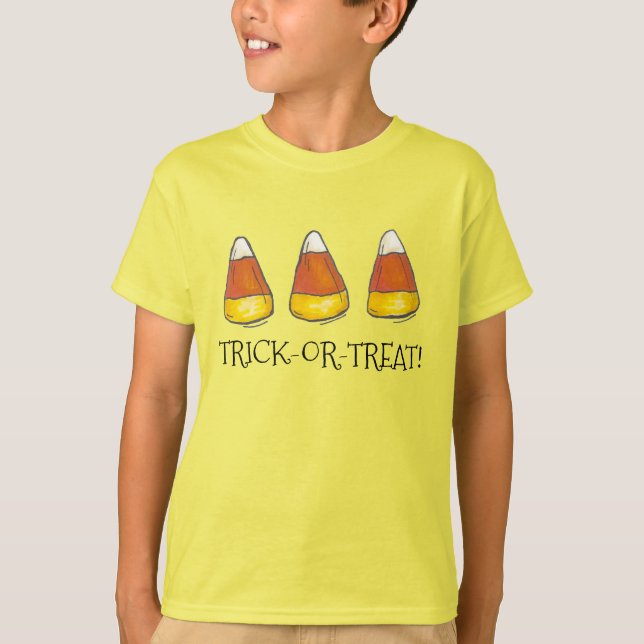 Trick oder Treat Happy Halloween Candy Corn Candie T-Shirt (Vorderseite)