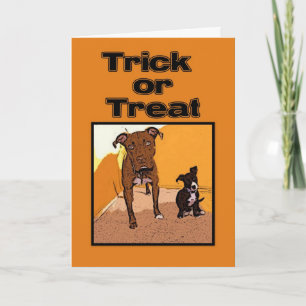 Trick oder Treat Happy Halloween Hunde Karte