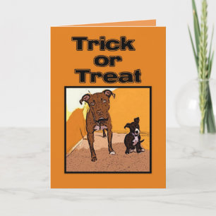 Trick oder Treat Happy Halloween Hunde Karte