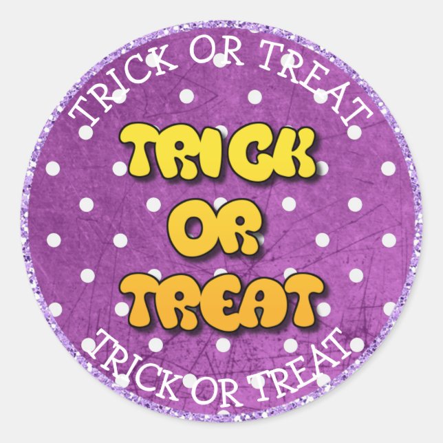 Trick oder Treat Happy Halloween Lila Stickers (Vorderseite)
