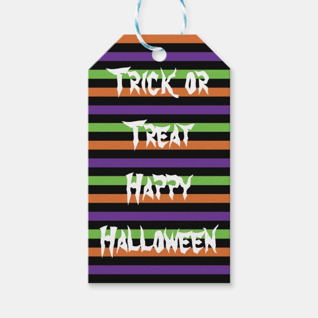 Trick oder Treat Happy Halloween Tag Geschenkanhänger (Vorderseite)