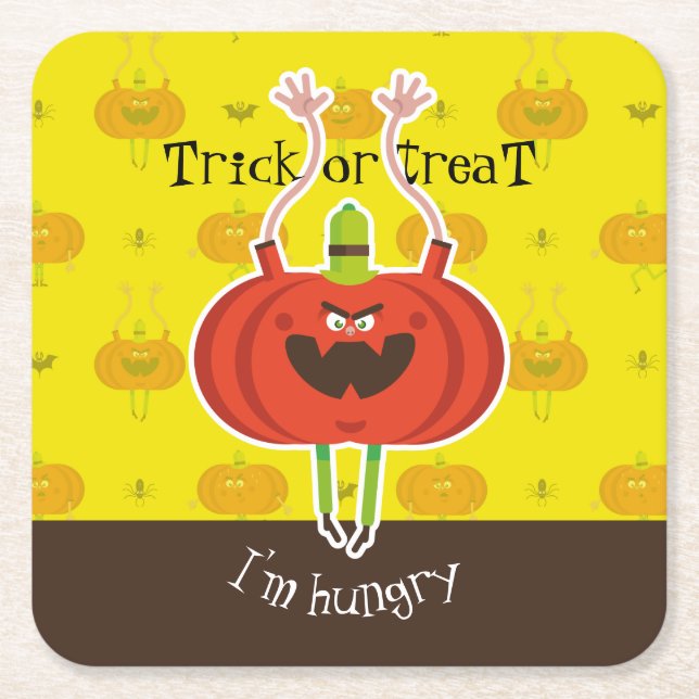 Trick oder treat ich habe Hunger Rechteckiger Pappuntersetzer (Vorderseite)