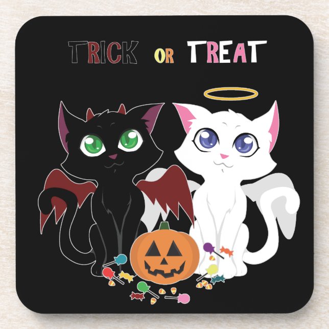 Trick oder Treat Kittens Getränkeuntersetzer (Vorderseite)