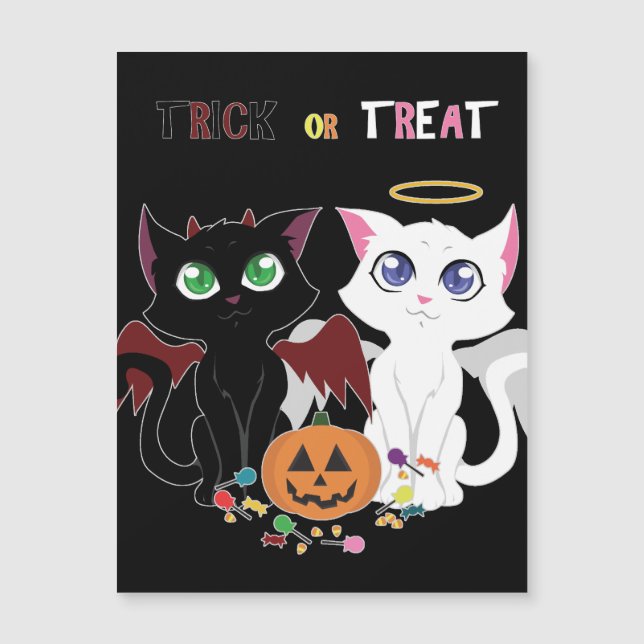 Trick oder Treat Kittens Magnetkarte (Vorderseite)